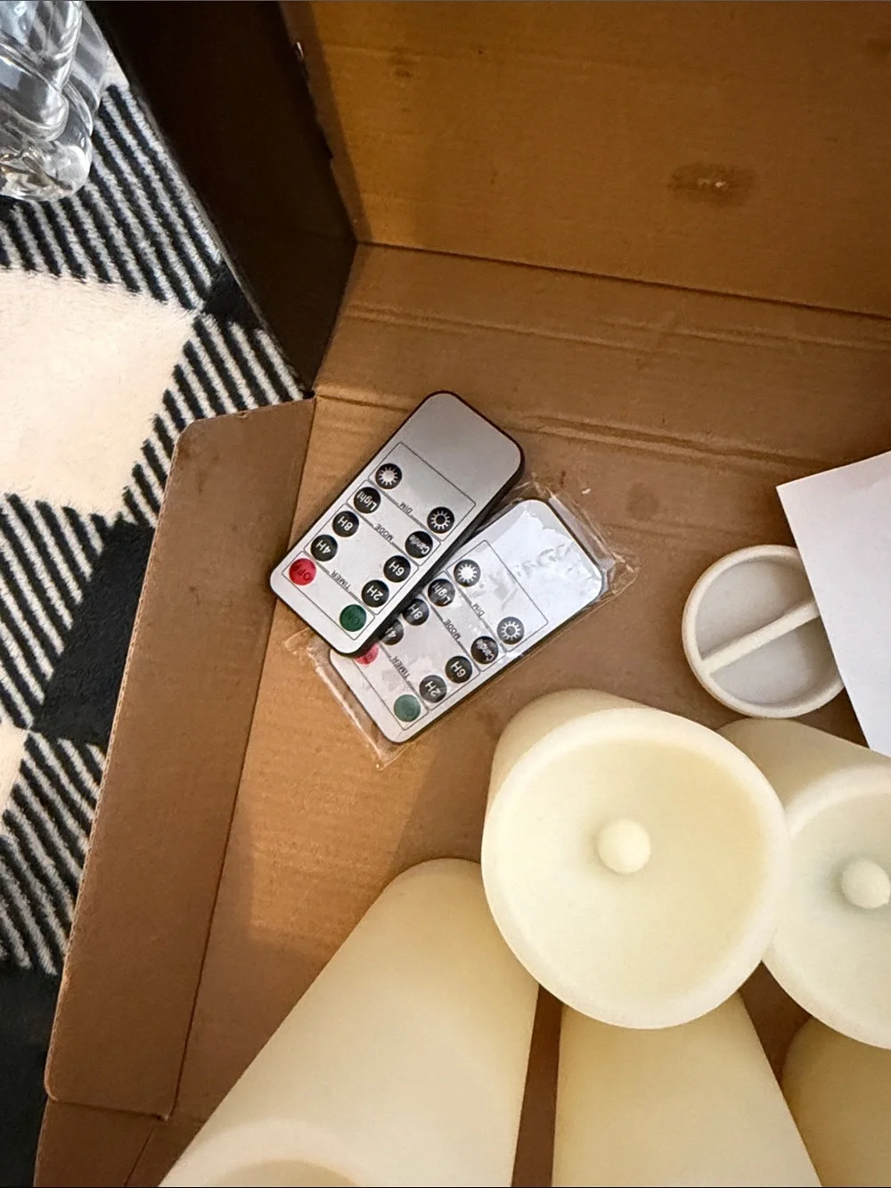 HP Ivory LED Pillar Candle Set - Flicker Flame Pack of 6